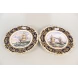 A pair of Royal Worcester Tower Bridge and Cutty Sark limited edition plates