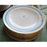 Four Minton plates with family crest plus four Royal Doulton plates