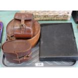 Boxed cutlery and leather cases