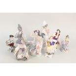 Various German porcelain plus Lladro figurines