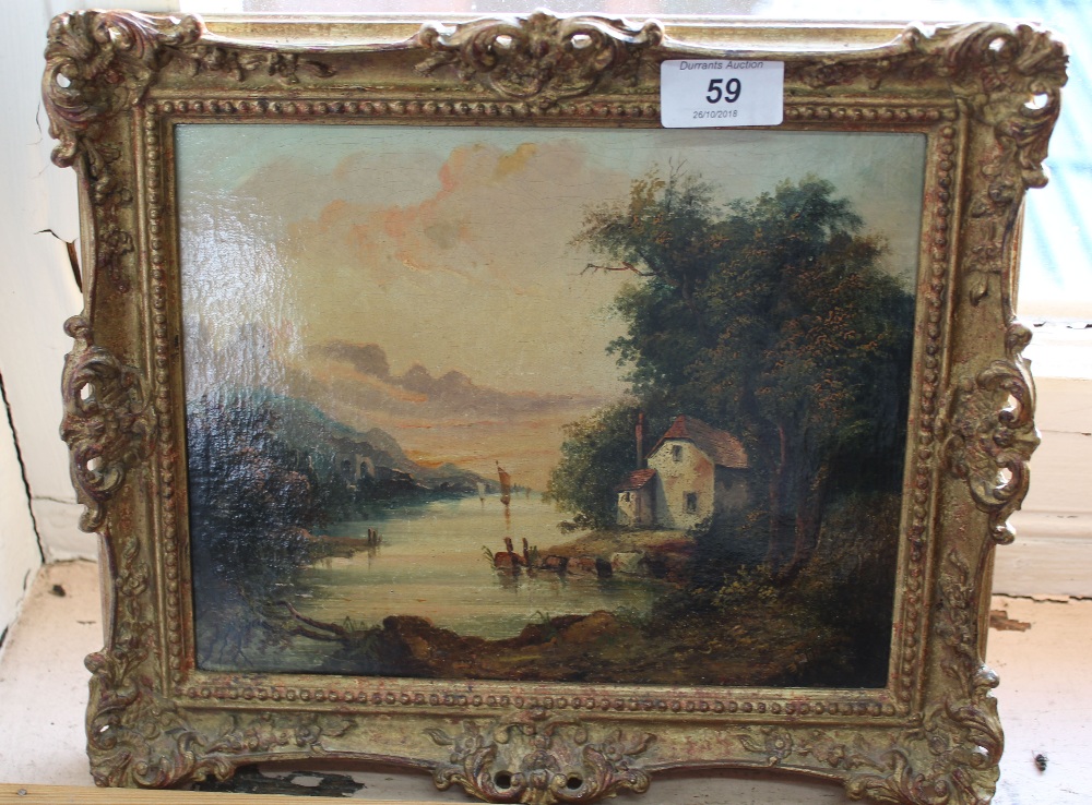 An oil on canvas depicting Lake Como,