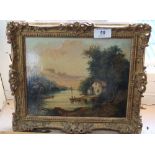 An oil on canvas depicting Lake Como,