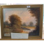 James Muir Gilbert oil on canvas 'The River Great Ouse',