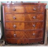 A 19th Century mahogany bow front chest of two short and three long drawers,