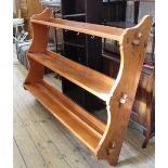 Substantial modern pine three tier hanging shelves