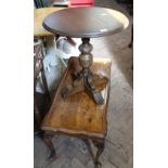 An Old Charm oak circular occasional table and a rectangular coffee table