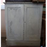 A 19th Century pine painted two door cupboard