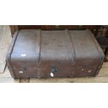 A large canvas steamer trunk