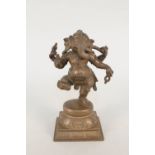 An Indian bronze standing Ganesh,