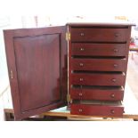 A Victorian mahogany six drawer collectors cabinet with receipt for one pound dated 1890