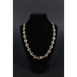 A heavy 9ct gold necklace with oval link pattern