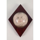 A framed Essex crystal dogs head,