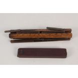 Georgian mahogany cased sovereign scales plus a miniature folding music stand