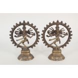 A pair of Indian bronzes of Kali,