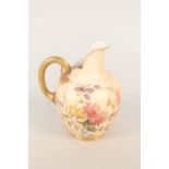 A Royal Worcester blush ivory floral jug,