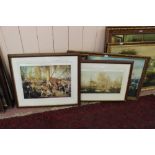 Four various marine scene prints