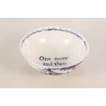 A Pearl ware bowl with house, trees and fence,