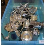 A quantity of silver plate including four tea sets etc and a silver top shaker (as found) etc