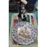 A Kevin Frances limited edition Dick Turpin jug plus a Doulton child decorated comport