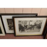 Two Dendy Sadler black and white prints, After Dinner Rest a While and A Doubtful Bottle,