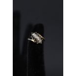 A 9ct gold sapphire and diamond set ring,