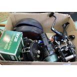 Nine fishing reels, Mitchell 624, Fladen Vantage 300, Shakespeare Sigma SLS, Sportex 60 salt water,