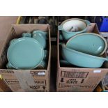 Items of Denby green stoneware (two boxes)