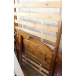 A pine single bed frame