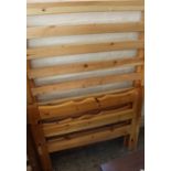 A pine single bed frame