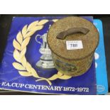 Two cards of FA Centenary 1970 World Cup medallions plus a tin of tea cards