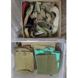 Two boxes of various webbing etc