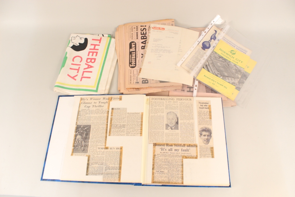 Norwich City Football Club 1959 cup run items including an album of cuttings and ticket,