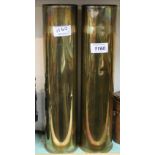 A pair of WWII (dated 1941) 75mm brass shell cases