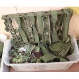 A collection of 58 patt webbing etc plus some 'camo' military clothing