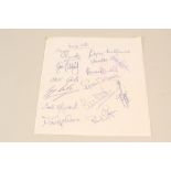 A Little Chef napkin signed by Bobby Robson plus other footballers