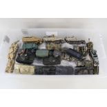 A large quantity of unboxed Corgi and other tanks and military vehicles