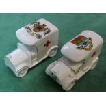 Two WWI era crested china ambulance,