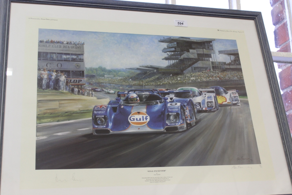 Alan Fearnley limited edition motor racing print, Final Encounter,