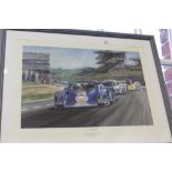 Alan Fearnley limited edition motor racing print, Final Encounter,
