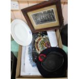 Three Royal Engineers embroideries with an Australian plate and a beret