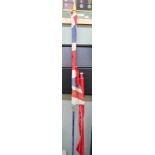 A vintage Union flag on pole with a Red Range flag