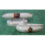 A WWI era crested china airship with a crested submarine