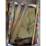 A box of military clothing,