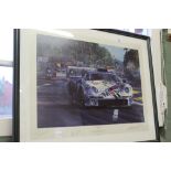 Nicholas Watts, limited edition print 'Le Mans 1996', bears four signatures,