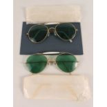 Two pairs of vintage aviators sunglasses