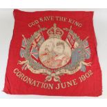 A 1902 Coronation cloth flag