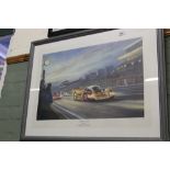 Alan Fearnley, limited edition print 'Andrettis at le Mans', bears two signatures,
