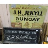 Wooden and painted signs, J.H.