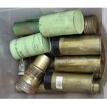 A collection of shell cases,