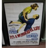 A framed film poster 'Its a Wonderful Life'